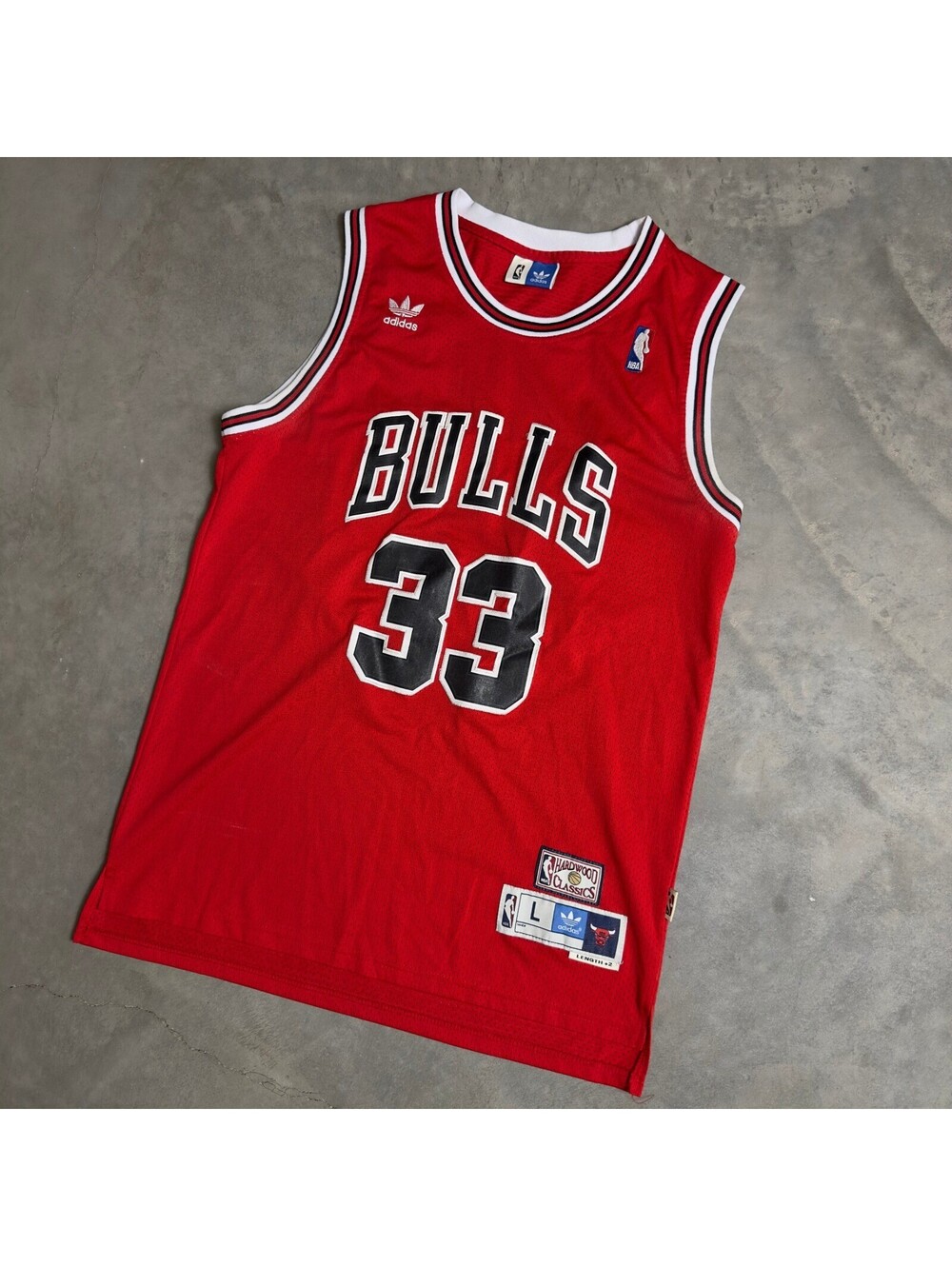 Vintage Adidas Chicago Bulls Pippen Jersey Mens L Red Retro